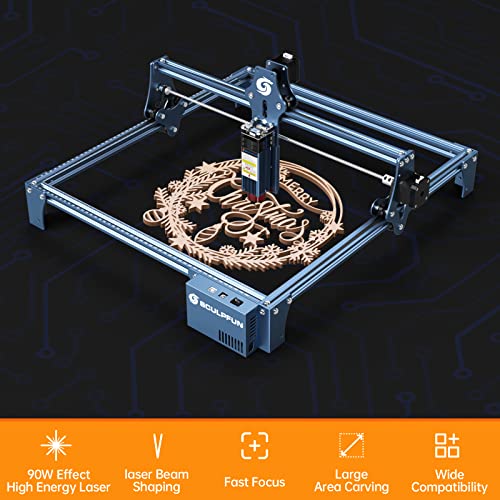 SCULPFUN S9 Laser Engraver, 90W Effect High Precision CNC Laser Engraving Cutting Machine, High Energy Laser Cutter for 15mm Wood, 0.06mm Ultra-Fine Fixed-Focus Compressed Spot, Expandable Area