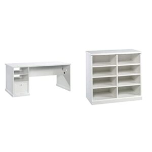 sauder craft pro series craft table, white finish & craft pro series open storage cabinet, white finish