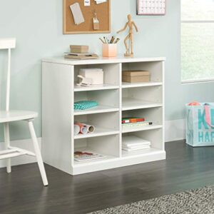 Sauder Craft Pro Series Craft Table, White Finish & Craft Pro Series Open Storage Cabinet, White Finish