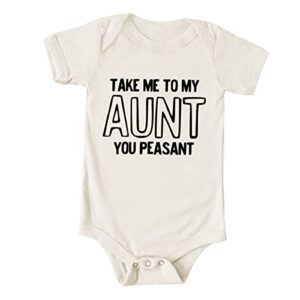 fastdeliverytees take me to my aunt you peasant baby onesie funny saying infant one-piece baby bodysuits – white 3-6 months