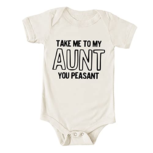 FastDeliveryTees Take Me to My Aunt You Peasant Baby Onesie Funny Saying Infant One-piece Baby Bodysuits - White 3-6 Months