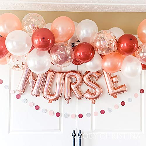 New Nurse Graduation Party Decorations, Nursing School Balloons Garland Banner Decor Party Celebration for Women, Nursing Student Grad Party