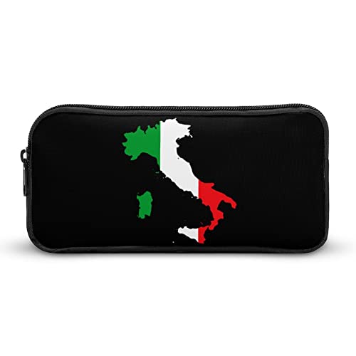 Italian Map Flag Pencil Case Stationery Pen Pouch Portable Makeup Storage Bag Organizer Gift