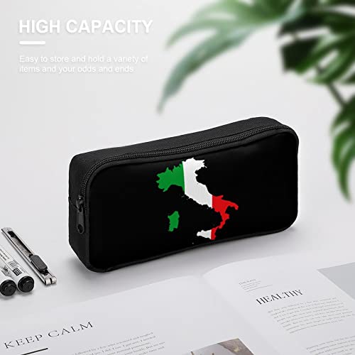 Italian Map Flag Pencil Case Stationery Pen Pouch Portable Makeup Storage Bag Organizer Gift