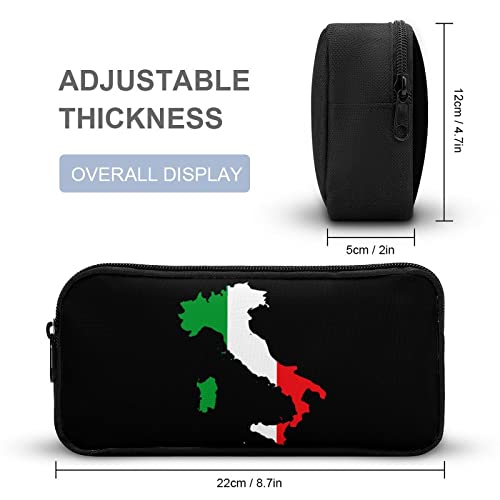 Italian Map Flag Pencil Case Stationery Pen Pouch Portable Makeup Storage Bag Organizer Gift