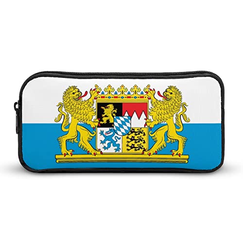 Flag of Free State of Bavaria Pencil Case Stationery Pen Pouch Portable Makeup Storage Bag Organizer Gift