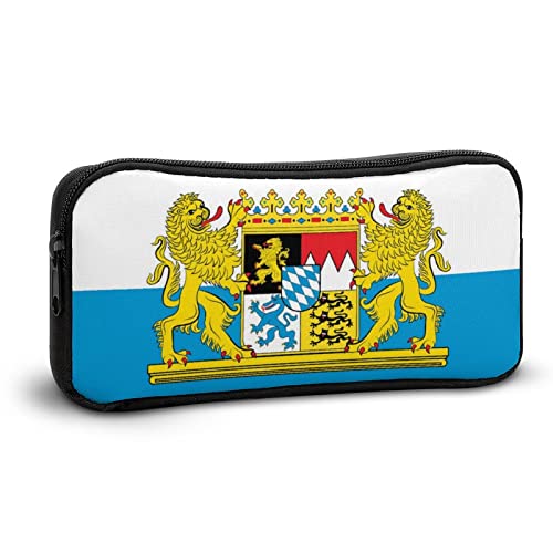 Flag of Free State of Bavaria Pencil Case Stationery Pen Pouch Portable Makeup Storage Bag Organizer Gift