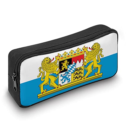 Flag of Free State of Bavaria Pencil Case Stationery Pen Pouch Portable Makeup Storage Bag Organizer Gift