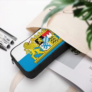 Flag of Free State of Bavaria Pencil Case Stationery Pen Pouch Portable Makeup Storage Bag Organizer Gift