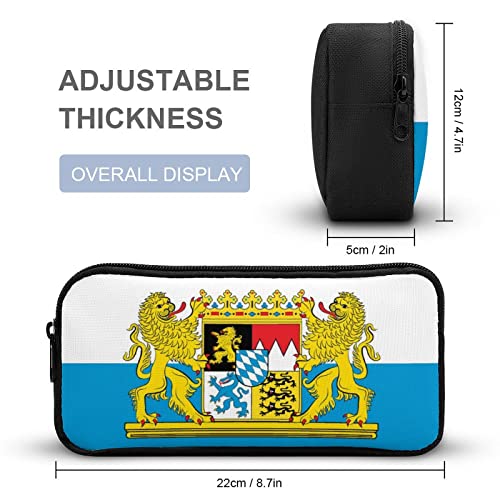 Flag of Free State of Bavaria Pencil Case Stationery Pen Pouch Portable Makeup Storage Bag Organizer Gift