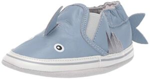 robeez baby boy anti-slip soft sole crib shoes – infant/toddler – blue pattern – 0-6 months