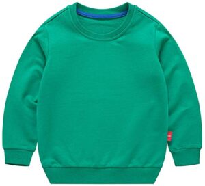 ptpuke toddler boys girls solid cotton thin sweatshirt crewneck long sleeve top green