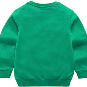 PTPUKE Toddler Boys Girls Solid Cotton Thin Sweatshirt Crewneck Long Sleeve top Green