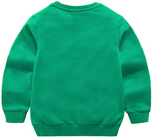 PTPUKE Toddler Boys Girls Solid Cotton Thin Sweatshirt Crewneck Long Sleeve top Green