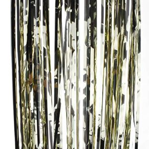 homeford metallic foil fringe party backdrop, 40-inch, 10-feet (champagne)