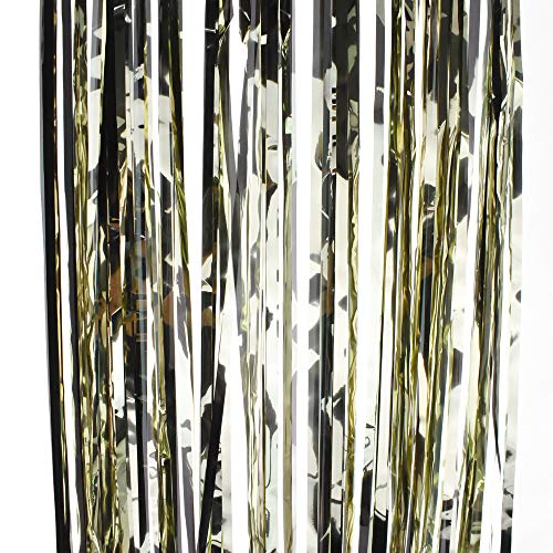 Homeford Metallic Foil Fringe Party Backdrop, 40-Inch, 10-Feet (Champagne)