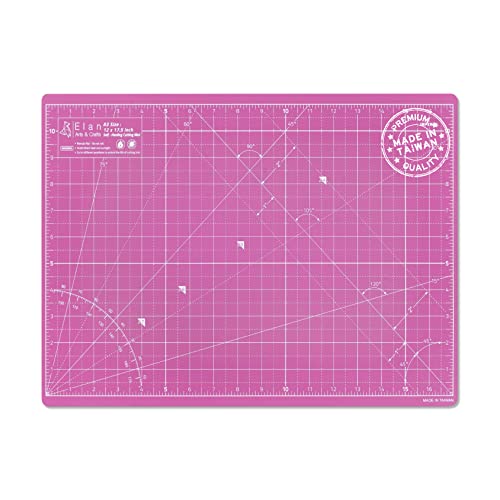 Elan Cutting Mat A3 Pink and Purple, 5-Ply Craft Mat, Self Healing Cutting Mat 18x12, Craft Cutting Board, Art Mat, Imperial Sewing Mat, Quilting Mat, Hobby Mat, for Sewing, Quilting supplies