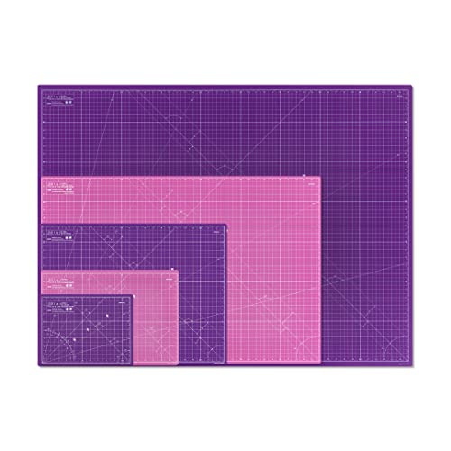 Elan Cutting Mat A3 Pink and Purple, 5-Ply Craft Mat, Self Healing Cutting Mat 18x12, Craft Cutting Board, Art Mat, Imperial Sewing Mat, Quilting Mat, Hobby Mat, for Sewing, Quilting supplies