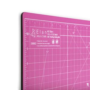 Elan Cutting Mat A3 Pink and Purple, 5-Ply Craft Mat, Self Healing Cutting Mat 18x12, Craft Cutting Board, Art Mat, Imperial Sewing Mat, Quilting Mat, Hobby Mat, for Sewing, Quilting supplies