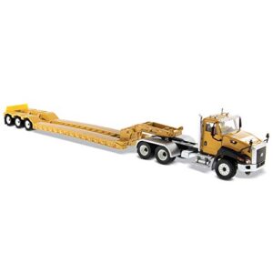 1:50 caterpillar ct660 day cab tractor with xl120 low-profile hdg trailer – core classics series – 85503c