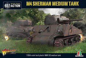 bolt action m4 sherman medium tank 1:56 wwii military wargaming plastic model kit