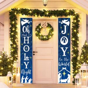 dazonge nativity scenes christmas decorations – manger scene outdoor christmas decor – holy night religious christmas porch banners / signs for front door yard garage