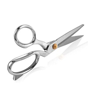 ezthings® heavy duty 10.5″ scissors for cutting fabric, leather, and raw materials (10.5 inch silver)