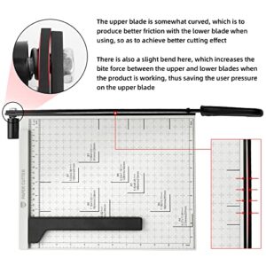 A4 Paper Cutter Stack Paper Trimmer Guillotine 12” Cutting Length with Safety Blade Lock ZEQUAN, 10-Sheet Capacity, Commercial Grade Guillotine Paper Slicer Cutter for Office Home School