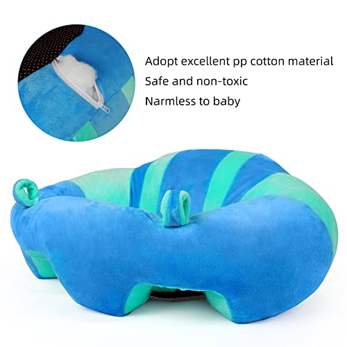 SealSee Baby Support Seat Sofa Plush Soft Animal Shaped Baby Learning to Sit Chair Keep Sitting Posture Comfortable for 3-16 Months Baby (Blue)