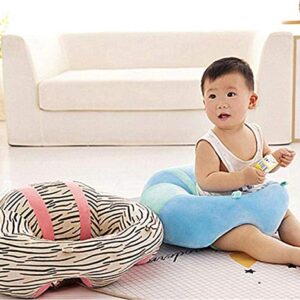 SealSee Baby Support Seat Sofa Plush Soft Animal Shaped Baby Learning to Sit Chair Keep Sitting Posture Comfortable for 3-16 Months Baby (Blue)