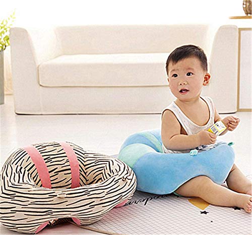 SealSee Baby Support Seat Sofa Plush Soft Animal Shaped Baby Learning to Sit Chair Keep Sitting Posture Comfortable for 3-16 Months Baby (Blue)