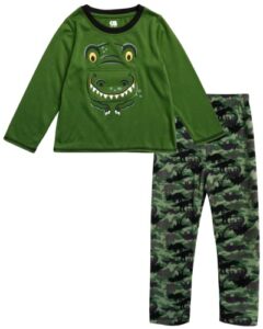 only boys baby pajamas – 2 piece 3d graphic long sleeve shirt and sleepwear pants (2t-4t), size 3t, green dinos