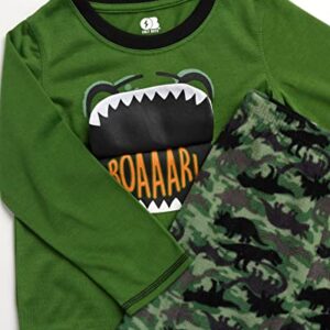 Only Boys Baby Pajamas - 2 Piece 3D Graphic Long Sleeve Shirt and Sleepwear Pants (2T-4T), Size 3T, Green Dinos