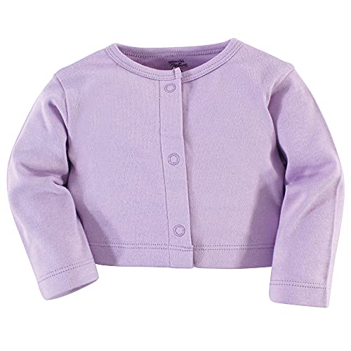 Touched by Nature Baby Girls' Organic Cotton Dress and Cardigan, Purple Garden, 5-Toddler