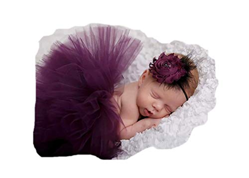 Newborn Baby Girl Tutu Suit/Baby Girl Photography Props Set (Purple)