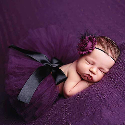 Newborn Baby Girl Tutu Suit/Baby Girl Photography Props Set (Purple)