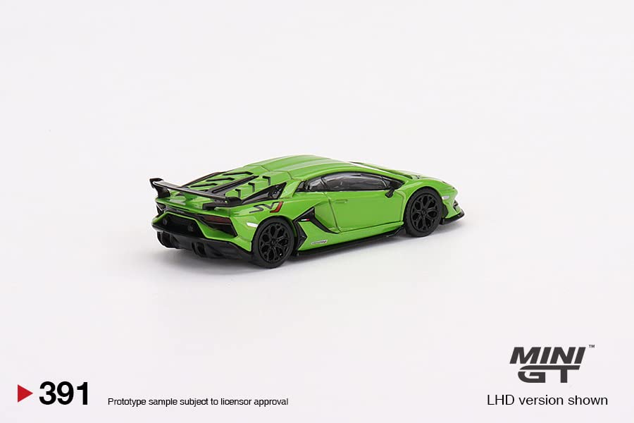 True Scale Miniatures Model Car Compatible for Lamborghini Aventador SVJ Verde Mantis 1/64 Diecast Model Car MGT00391