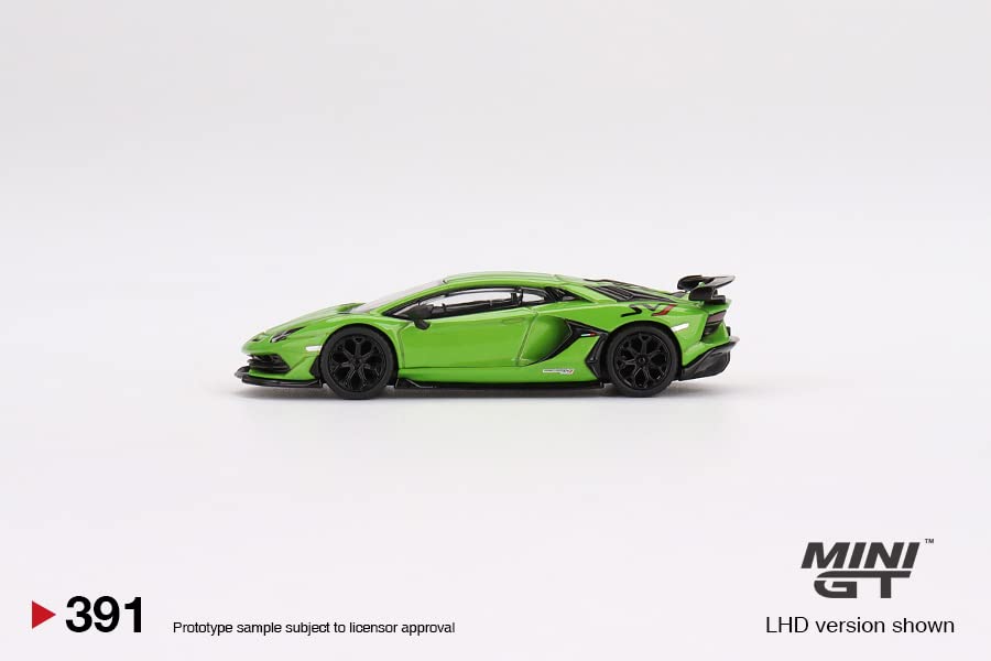 True Scale Miniatures Model Car Compatible for Lamborghini Aventador SVJ Verde Mantis 1/64 Diecast Model Car MGT00391