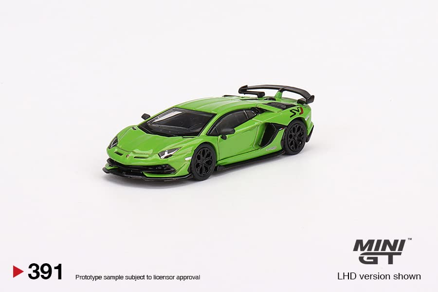 True Scale Miniatures Model Car Compatible for Lamborghini Aventador SVJ Verde Mantis 1/64 Diecast Model Car MGT00391