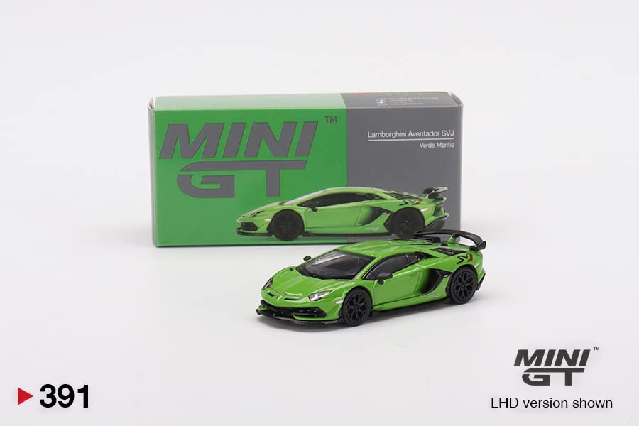 True Scale Miniatures Model Car Compatible for Lamborghini Aventador SVJ Verde Mantis 1/64 Diecast Model Car MGT00391