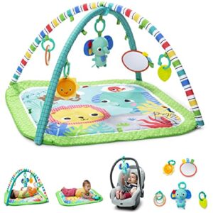 bright starts wild wiggles activity gym & play mat with take-along toys, ages newborn +