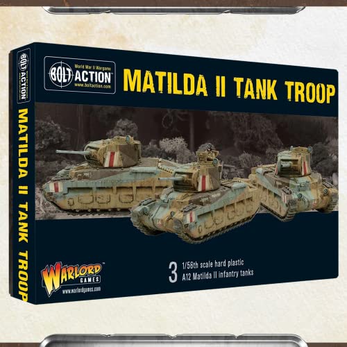 Wargames Delivered Bolt Action Miniatures Matilda II Troop Set. 28mm WWII Miniature Models and Army Tank Models for Tabletop Wargaming, and Model War by Warlord Games