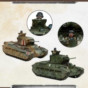 Wargames Delivered Bolt Action Miniatures Matilda II Troop Set. 28mm WWII Miniature Models and Army Tank Models for Tabletop Wargaming, and Model War by Warlord Games