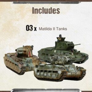 Wargames Delivered Bolt Action Miniatures Matilda II Troop Set. 28mm WWII Miniature Models and Army Tank Models for Tabletop Wargaming, and Model War by Warlord Games