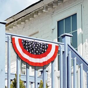 Beistle 54991-RWB Stars and Stripes Fabric Bunting, 4-Feet, Pkg of 1, Red/White/Blue