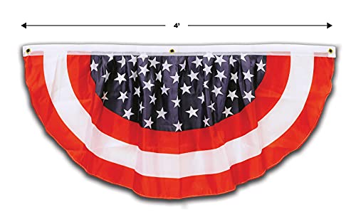 Beistle 54991-RWB Stars and Stripes Fabric Bunting, 4-Feet, Pkg of 1, Red/White/Blue