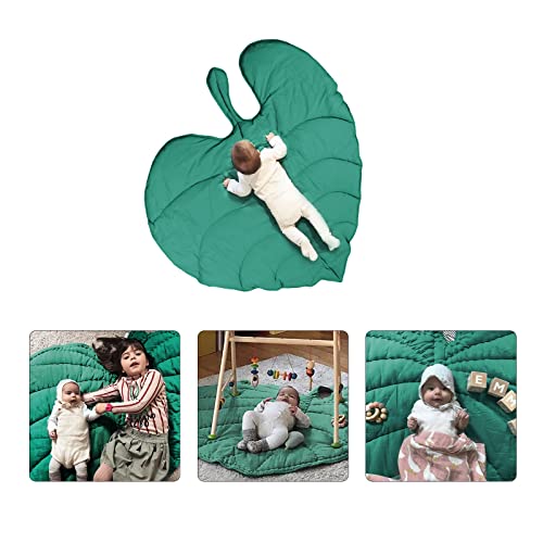 Yuehuam Baby Cotton Play Mat Nursery Rug Crawling Pad Leaf Type Floor Cushion Carpet Baby Activity Mat for Kid Baby Infant Room Decoration