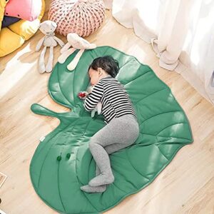 Yuehuam Baby Cotton Play Mat Nursery Rug Crawling Pad Leaf Type Floor Cushion Carpet Baby Activity Mat for Kid Baby Infant Room Decoration