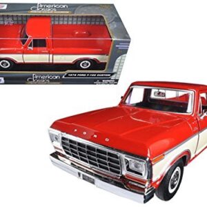 Maisto 1979 Ford F-150 Pickup Truck 2 Tone Red/Cream 1/24 Model Car by Motormax