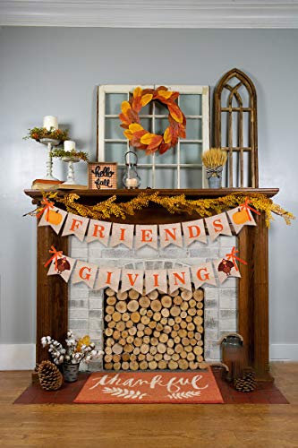 Friendsgiving Party Decorations，Thanksgiving Decorations，Friendsgiving Decorations Supplies，Thanksgiving Pumpkin and Turkey Banner,Thanksgiving Friendship Party Decorations